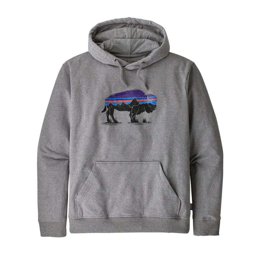 Patagonia Men’s Fitz Roy Bison Uprisal‎ Hoody in Gravel Heather Size Small